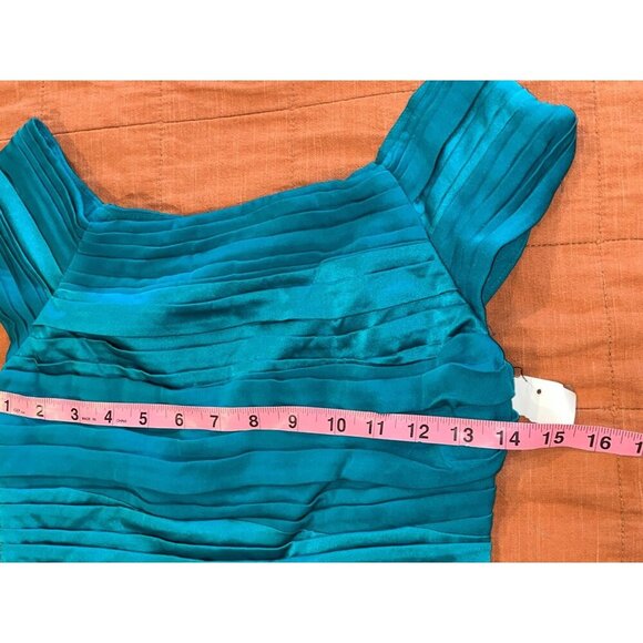 NWT Alice + Olivia Solei Teal Cap Sleeve  Off Shoulder Cocktail Women's Dress Si - Picture 8 of 11